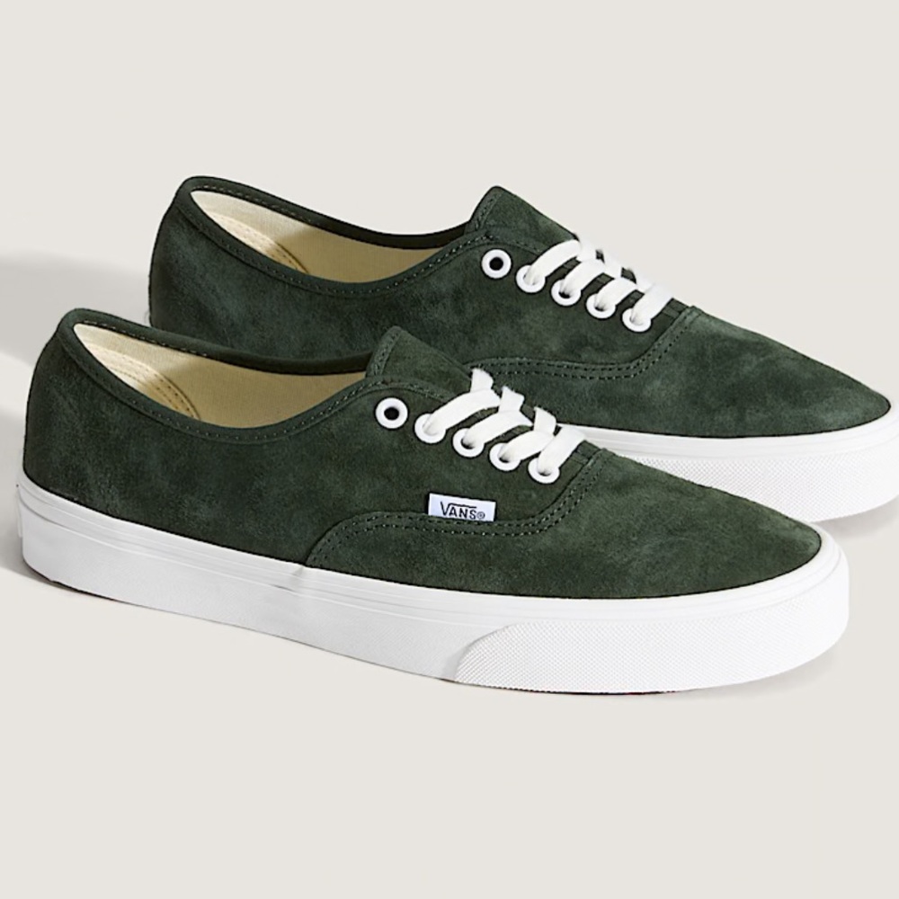 Vans Men’s Dark Green Suede Authentic Pig Suede Dried Kelp VN000D7YEMU Sneakers - Picture 2 of 16